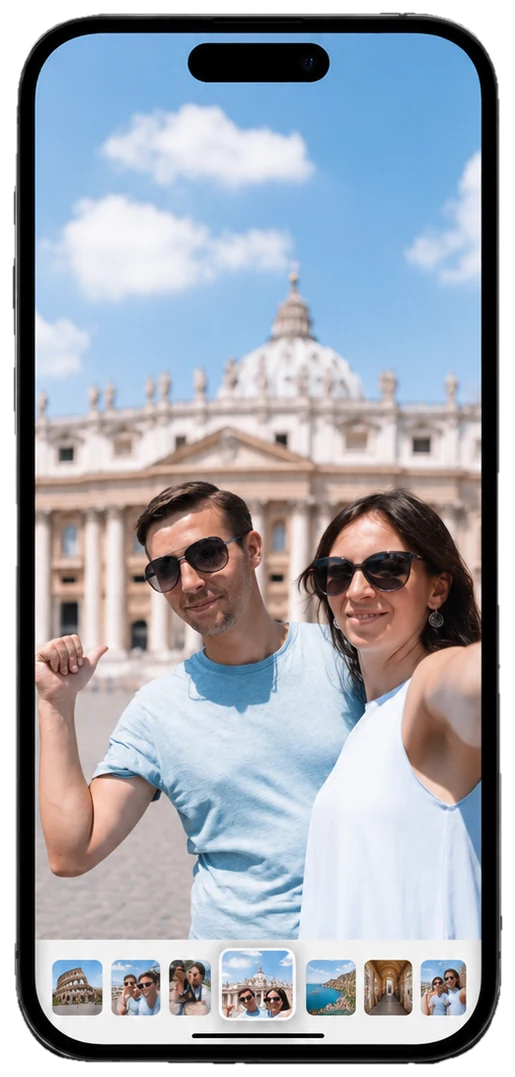 Votre photo de couple sur votre téléphone, prête à être transformée en affiche personnalisée